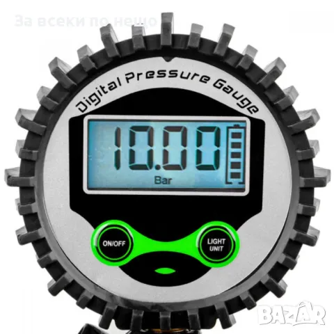 Пневматичен пистолет за помпане на гуми с дигитален манометър RockForce, снимка 5 - Други инструменти - 50333975