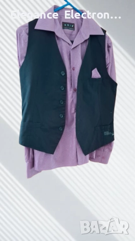 Мъжки костюм без сако – риза, елек и панталон, снимка 2 - Костюми - 52914560