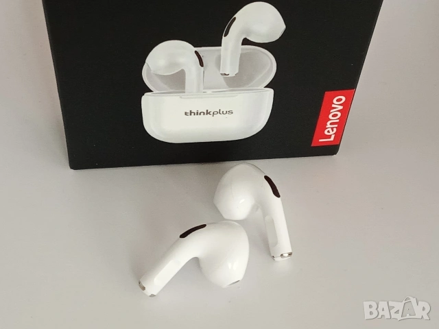 LENOVO Безжични слушалки тапи бели с кейс и кабел Lenovo thinkplus , снимка 3 - Bluetooth слушалки - 54074759
