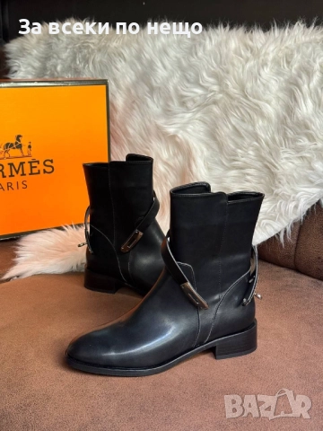 Hermes Дамски Черни Кожени Боти Хермес Код E819