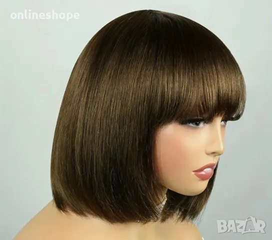 Перука 100% Естествена права Коса 180% плътност 25,4см , снимка 3 - Аксесоари за коса - 49826150