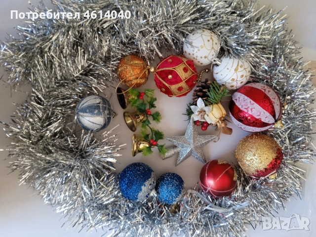 Голям коледен чорап Чиния диам.32,5 см Коледна украса, снимка 5 - Други - 52422105