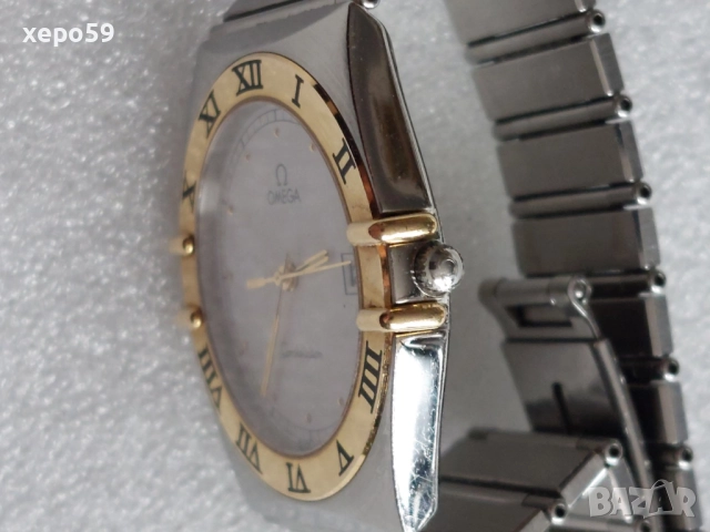 Omega Constellation Mens Watch-часовник Омега,машина кварц-корпус стомана и златна гривна 18к. злато, снимка 6 - Мъжки - 52503360
