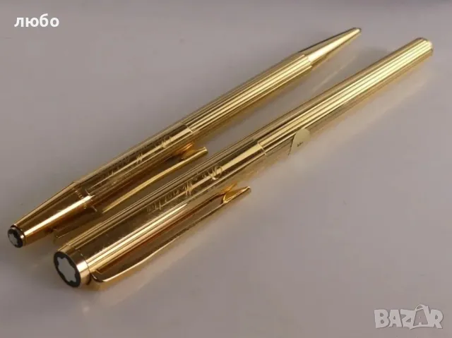 Луксозни Писалка и Химикалка MONTBLANC във Златно Покритие , снимка 4 - Колекции - 48327756