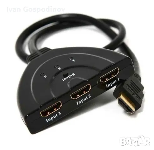 HDMI сплитер с 3 порта, снимка 2 - Друга електроника - 47776178