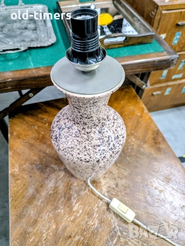 Ретро керамична настолна лампа с оригинален абажур – 70-те години, снимка 6 - Антикварни и старинни предмети - 53298046