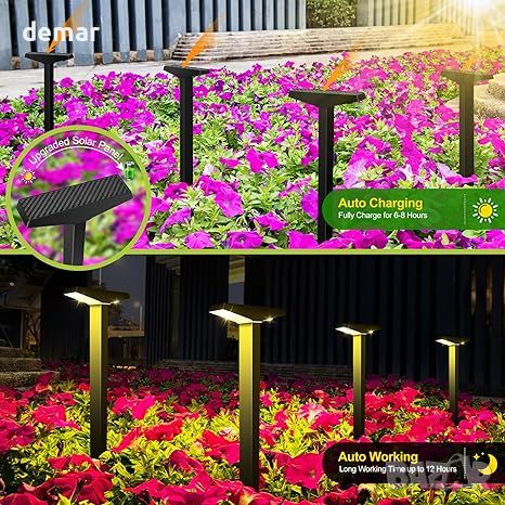 Lenlun Водоустойчиви градински соларни лампи с топли LED светлини, 6 броя, пейзажно осветление , снимка 6 - Соларни лампи - 45653129