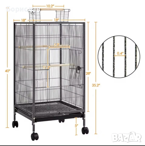 Голяма клетка, снимка 5 - За птици - 54166742