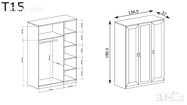 Гардероб , снимка 2 - Гардероби - 52516330