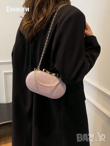 Елегантна блестяща чанта с две дръжки, чанта за абитуриентски бал, клъч за коктейлно парти, снимка 4 - Чанти - 54100859