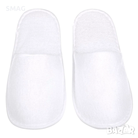 Мъжки еднократни бели пантофи от хавлиена материя_1183615, снимка 2 - Мъжки чехли - 52306173