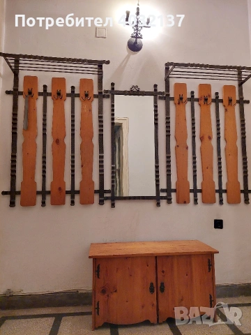 Комплект за антре от ковано желязо и дърво 