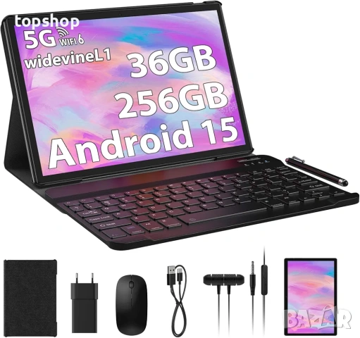 Мощен Таблет PIXPEAK 10.1" – Android 14, 36GB RAM, Пълен Комплект с Клавиатура и Мишка! 