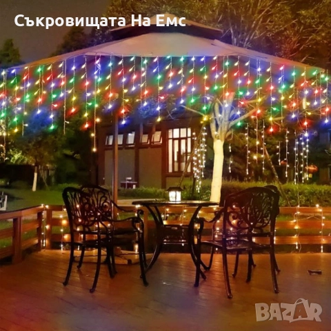 12метра Коледни Светлини Тип Завеса  Подходящи и за Външни Условия  Контролер с 8режима на Светене  , снимка 2 - Декорация за дома - 52252581