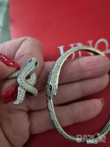 страхотен комплект зеленоока змия, снимка 5 - Бижутерийни комплекти - 53132368