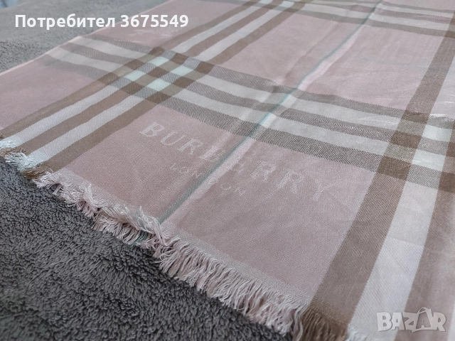 Шал Burberry Pink check - 185cm x 65cm