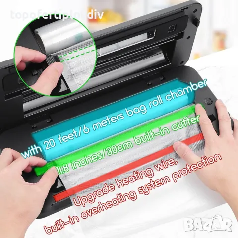 Вакуумираща машина INKBIRD Vacuum Sealer,Гаранция, снимка 4 - Други - 47194940