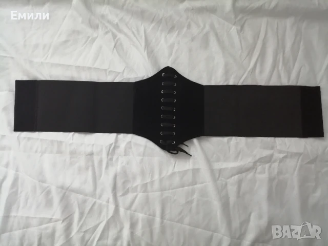 Черен еластичен корсет колан за талия с велур и връзки XS, S и M, снимка 9 - Корсети, бюстиета, топове - 50876588