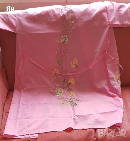 Розов халат с бродерия, снимка 3 - Рокли - 45203000