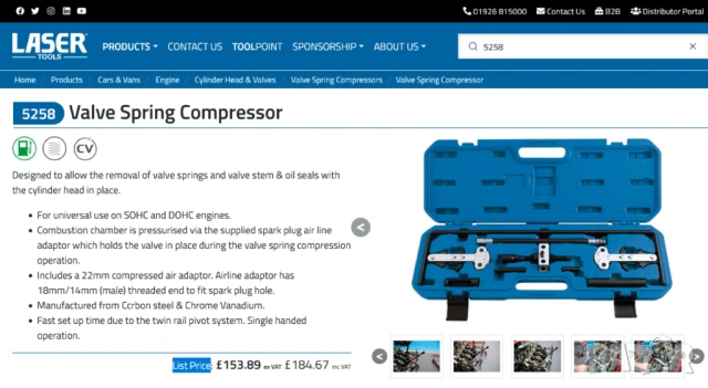 Оригинал LASER Английски Универсален К-т 10-в-1 СКОБИ за Пружини Клапани Мотори Бензин Дизел БАРТЕР, снимка 9 - Куфари с инструменти - 54176069