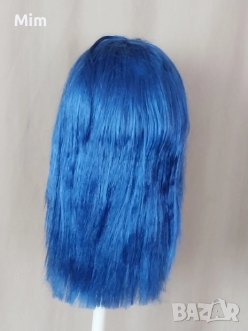 Синя и Неоново зелена перука с бретон , снимка 11 - Аксесоари за коса - 37225069