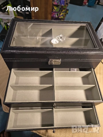 Кутия за 18 очила - 22,5 x 33,5 x 19 см  - черен, снимка 3 - Други - 50721424