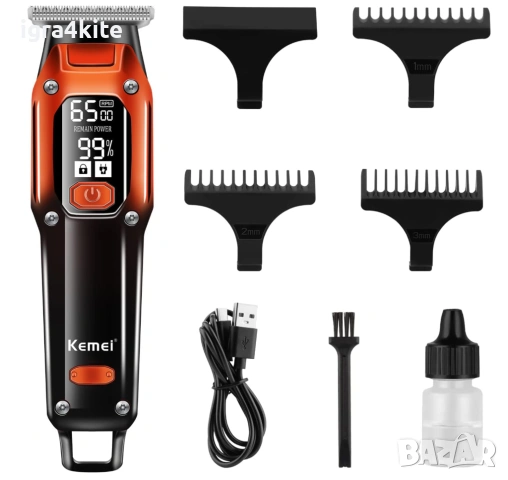 ТОП ЦЕНА Машинката-тример за бръснене или подстригване от Kemei с 2 скорости Kemei KM-658, снимка 6 - Машинки за подстригване - 53933970