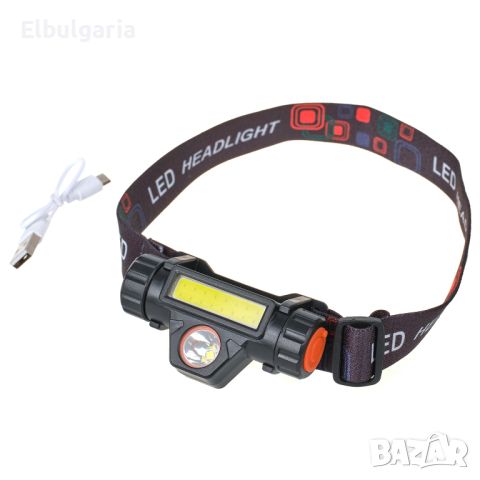 LED челник, акумулаторна батерия, USB зареждане, 2949, снимка 3 - Къмпинг осветление - 45401924