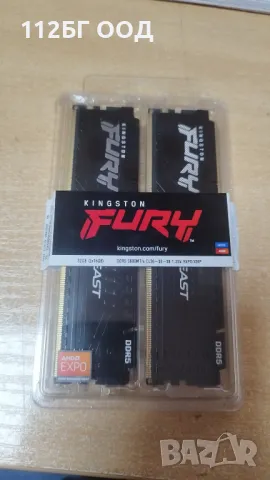 Памет Kingston FURY Beast Black 32GB(2x16GB) DDR5 5600MHz, снимка 1 - RAM памет - 48376062