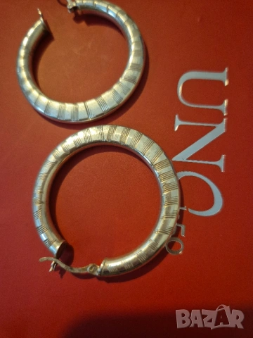 сребърни обеци нестандартни халки, снимка 2 - Обеци - 53060581