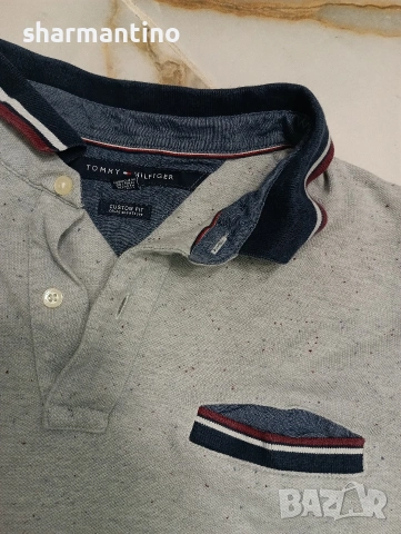 Tommy Hilfiger XL тениска с яка , снимка 2 - Тениски - 53489626