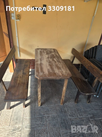 Маса с две пейки, снимка 3 - Градински мебели, декорация  - 53770791