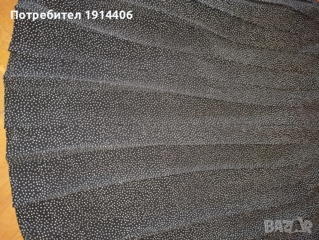 Черна пола плисе на точки , размер 42, талия 49 см., дължина 76 см., снимка 2 - Поли - 51870648