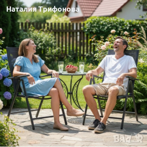 Сгъваем стоманен стол с регулиране на облегалката - издръжливост и елегантен дизайн, снимка 7 - Градински мебели, декорация  - 54173615