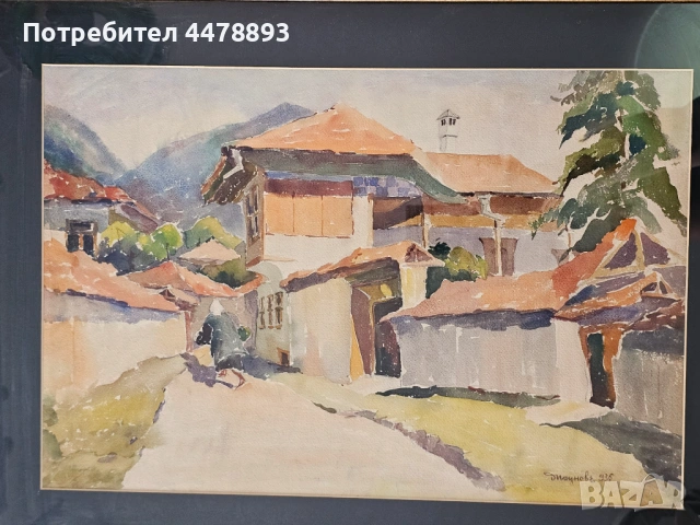 Картина Димитър Паунов пейзаж 1936 година., снимка 5 - Антикварни и старинни предмети - 54188060