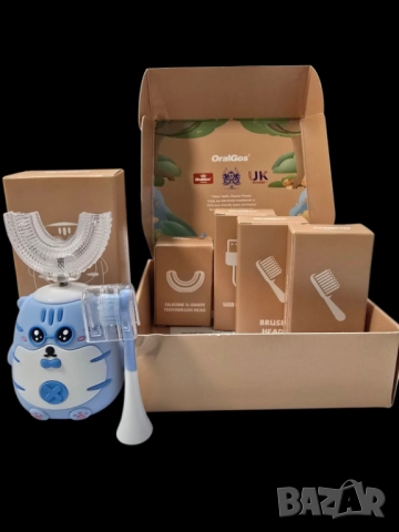 Детска розова електрическа 2 в 1 четка за зъби , 360 градусова U образна четка за зъби за момиче, снимка 10 - Други - 52035414