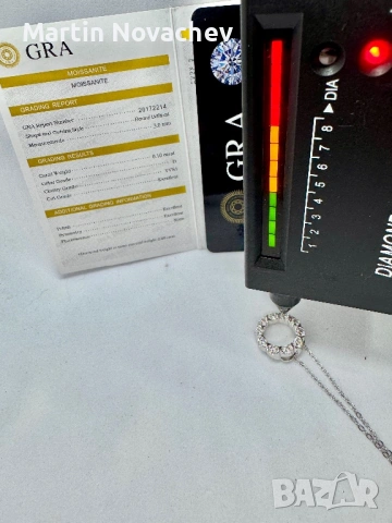 Сребърно колие с мойсанит (Диамант) 1 карат, снимка 10 - Колиета, медальони, синджири - 53820692