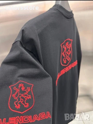 Мъжка Черна тениска Balenciaga/IM159x, снимка 3 - Тениски - 51417459