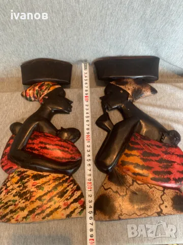 африкански дървени фигури  декорации за стени, снимка 5 - Декорация за дома - 50071926