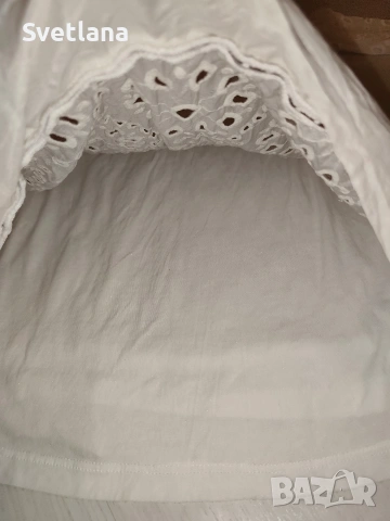 Бяла дамска блуза от 100% памук/коприна, снимка 8 - Туники - 54117485