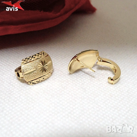 Обеци с 14К златно покритие 2141884, снимка 2 - Обеци - 53869243