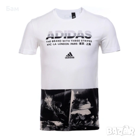 Оригинална мъжка тениска Adidas "The Brand With Three Stripes" размер Л