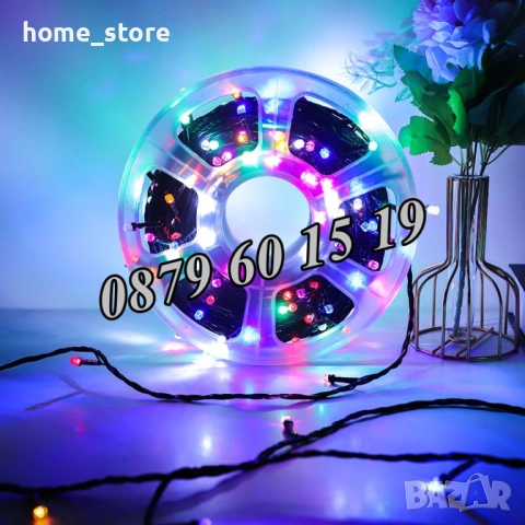 Коледни лампички 100 метра на макара, бяла светлина, водоустойчиви, снимка 3 - Декорация за дома - 52369608