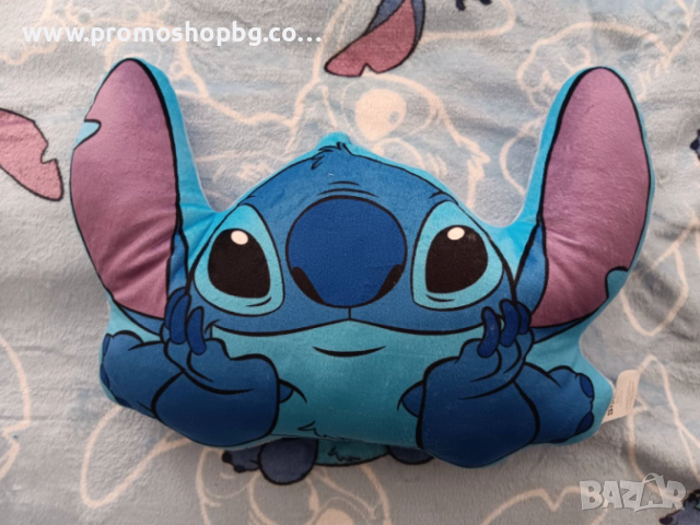 Плюшено одеало Стич, Lilo and Stitch 100х140 см + Възглавница Стич