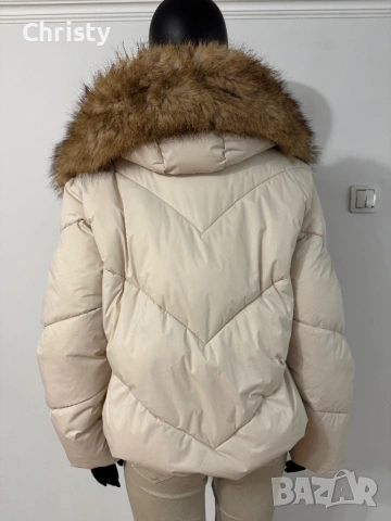 Луксозно яке в цвят екрю, снимка 5 - Якета - 53841438