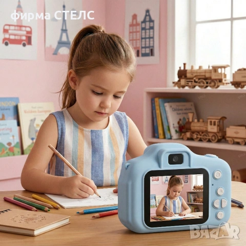 Детски дигитален фотоапарат STELS FunShot W390, Селфи камера, 40MP, Игри, снимка 9 - Фотоапарати - 40175779