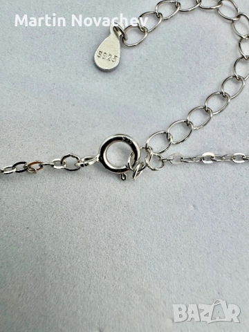 Сребърно колие с мойсанит (Диамант) 1 карат, снимка 9 - Колиета, медальони, синджири - 52371028