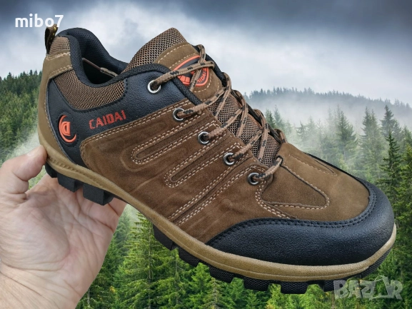 Мъжки маратонки с гумено директно излято ходило в кафяво, мод.02- CAIDAI, снимка 2 - Спортни обувки - 39943858