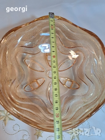 стъклена купа фруктиера цветно стъкло с перлен ефект 29/6, снимка 6 - Аксесоари за кухня - 52809830