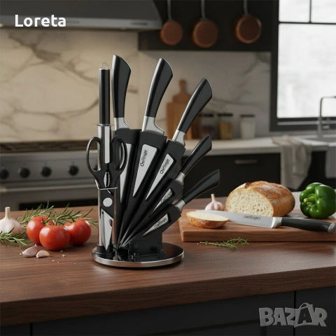 Комплект ножове 8 части със стойка Cheffinger, снимка 4 - Други - 53433791